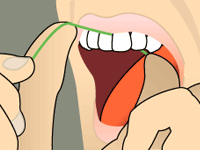 Tooth flossing step 4